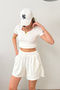 Women's Adjustable Waist Double Pocket Modal Shorts White - 26673 - 2