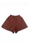 Women's Brick Color High Waist Elastic Waist Cotton Short Shorts - 5