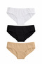 Women's Modal Bikini Panties Set of 3 Black White Skin Color