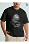 Men's Large Size Yakamoz Printed Oversize T-Shirt Casual Boyfirend