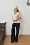 Women's V-Neck Modal Fabric Basic T-Shirt Beige - Ms0001587 - 3