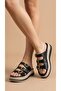 Round Three-Stripe Gold Buckle Detailed High Heeled Comfortable Women's Summer Slippers Sandals - 3