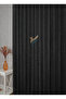 Anthracite Gray Stylish Leaf Patterned Tulle Curtain Modern 3 Layer Pleated Elegance Series - 3