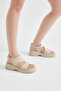 Women's Beige Comfortable Flat Buckle Sandals - 4