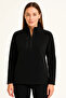 Men's Warm Contrast Black Half-Zip Fleece Sweater with Piping Detail - 4
