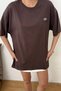 Women's Crew Neck Embroidered 100% Cotton T-Shirt Brown - 26Y 26507 - 2