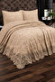 Nigar French Laced Dowry Double King Size Pique Cover Set / Bedspread Set 3 Pieces