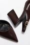 Tonia Bitter Brown Shiny Skin Heeled Women's Shoes - 3