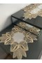 French Lace Linen Gardenia Bedroom 3 Piece Coffee Table Cover, Tablecloth 3 Piece Room Set - 2