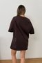 Women's Crew Neck Embroidered 100% Cotton T-Shirt Brown - 26Y 26507 - 5