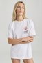 Women's Oversized T-Shirt Soft Bloom Printed White – Crew Neck, Couple, Comfortable Fit, 100% Cotton - 3