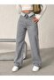 Gray Snow High Waist Belt-Collar Gray Snow Wide-Leg Pants - 3