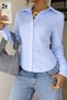 Women's Premium Shirt Slim Fit Long Sleeve Stylish Office Casual Combination Basic Classic Shirt - 2