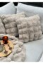 2-Pack Bubble Rabbit Fur Fabric Pillow Ultra Soft Plush Decorative Pillow Cushion Cover (43X43)