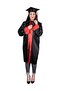 Graduation Cap and Gown Middle School Black Red