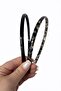 Tortoiseshell Gray and Plain Black Thin Acetate Crown -2 Pieces