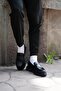 Nady Model Genuine Leather Handmade Black Floter Casual Shoes - 2
