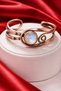Women's Copper Bracelet - Pink Quartz Twist Model Women's Bracelet
