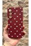Samsung Galaxy A55 Compatible White Heart Patterned Silicone Shock Absorbing Classic Protected Rubber Case - 2