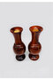 Wooden Guldasta Vase Handmade Brass Work with Wood Polish - Home & Office Décor - 2