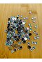 Round Stone with Hole and Post Transparent Silver 50Pcs