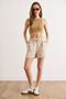 Women's Stoned Tassel Pocket Cotton Washed Shorts Shrt-19000086 - 2