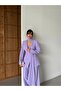 Women's Lilac Shawl Detailed Buttoned Jacket Trousers Suit - 3