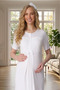 New Season Ecru Summer Stylish Lace Full Length Design Short Sleeve Maternity Maternity Dressing Gown Nightgown Set of 2 - 5