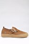 Luna Genuine Leather Tan Slip-On Buckle Women's Shoes - 3