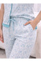 Women's Printed Pyjama Set with Contrast Piping - 4