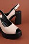 Genuine Leather Platform Heeled Sandals Pkr.66005 Ice Gray - 3