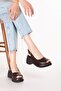 Genuine Leather Platform Sole Sandals Pkr.64003 Brown - 5