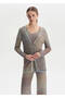 Lilac Color Gradient Knitwear Cardigan with Stoned Buttons