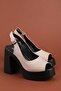 Genuine Leather Platform Heeled Sandals Pkr.66005 Ice Gray - 2
