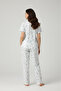 Women's Printed Pyjama Set with Contrast Piping - 4