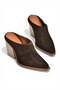 U654806102 Brown Genuine Leather Suede Western Heeled Shoes - 6