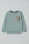Boys' Tracksuit Set with Dinosaur Camp Back Print Detail, Ages 2-6, Aqua Green - 2