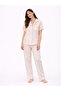 Women's Striped Pyjama Set with Contrast Piping
