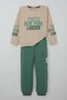 Boy's Tracksuit Set City Concept Trousers with Side Pocket Detail, Ages 4-9, Cream
