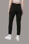 Women's Black Boyfriend Jeans Flexible Waist Lycra High Waist Denim Trousers - 3