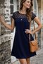 Women's Tulle Detailed Short Crepe Dress – Stylish and Feminine Style - 3