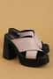 Genuine Leather Platform Sole Heeled Slippers Pkr.66001 Ice Gray - 2