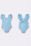 Girl's Ruffle Detailed Stylish Design Cross Strap Swimsuit 12729