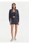 Sparkly Navy Blue Knitwear Shorts - 5