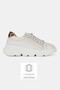 Women's Beige Patent Leather Genuine Natural Leather 36-41 Size Lace-Up Sneaker Shoes with Leopard Detail