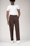 Double Pleated Wide Leg Baggy Summer Fabric Trousers with Elastic Waist at the Back