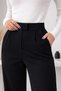 Women's Stretch Fabric Hook-and-Loop Closure Black Palazzo Pants - 2