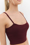 Square Neck Thin Strap Basic Crop Top - 3