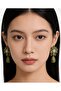 Peridot Bloom Statement Drop Earrings - 3