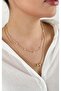 Gold Bead Figured Pearl Row Necklace - 4